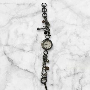 Fossil Women’s Silver Charm Bracelet Watch w Pearl & Bead Details